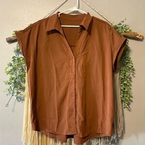 SHEIN Chestnut Button-Down Shirt